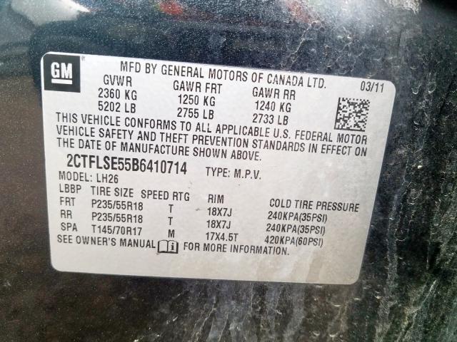 2011 GMC TERRAIN 2CTFLSE55B6410714