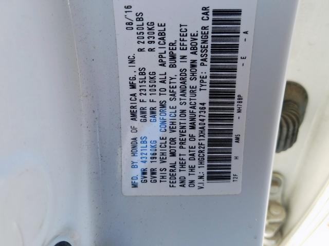 2017 HONDA ACCORD SPO 1HGCR2F1XHA047364