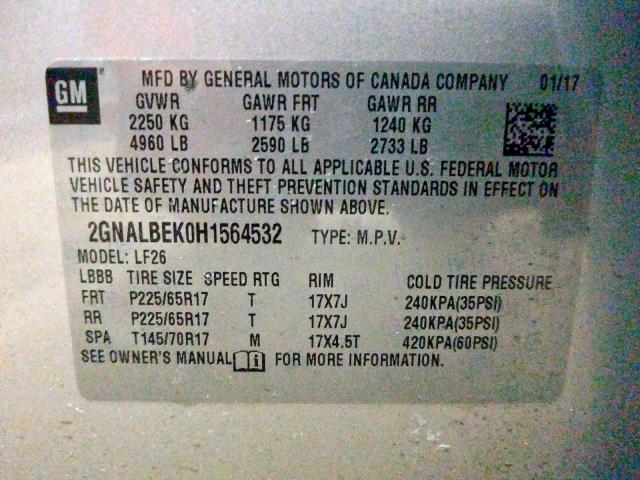 2017 CHEVROLET EQUINOX LS 2GNALBEK0H1564532