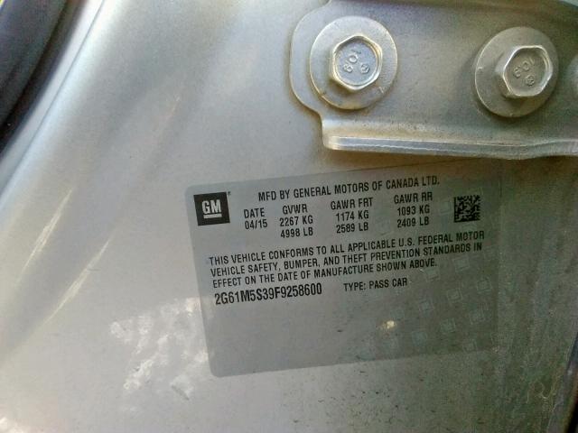 2015 CADILLAC XTS LUXURY 2G61M5S39F9258600