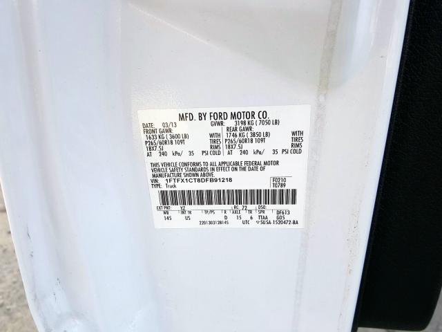 2013 FORD F150 SUPER - 1FTFX1CT8DFB91218