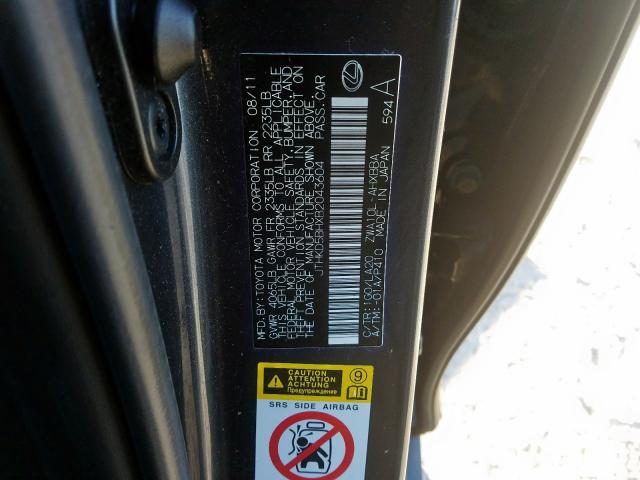2011 LEXUS CT 200 JTHKD5BHXB2043604