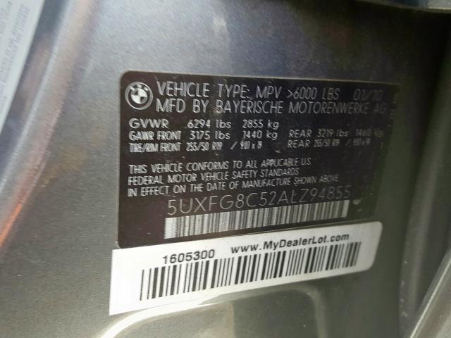 2010 BMW X6 XDRIVE5 5UXFG8C52ALZ94855