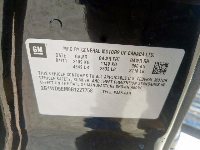 2011 CHEVROLET IMPALA POL 2G1WD5EM9B1227758