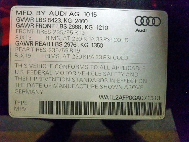 2016 AUDI Q5 PREMIUM WA1L2AFP0GA071313