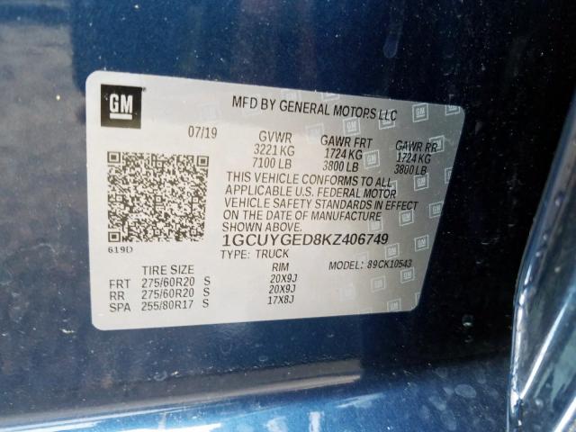 1GCUYGED8KZ406749