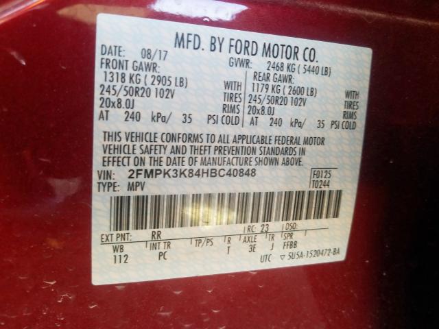 2017 FORD EDGE TITAN 2FMPK3K84HBC40848