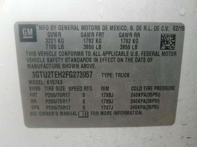 2015 GMC SIERRA K15 3GTU2TEH2FG273957
