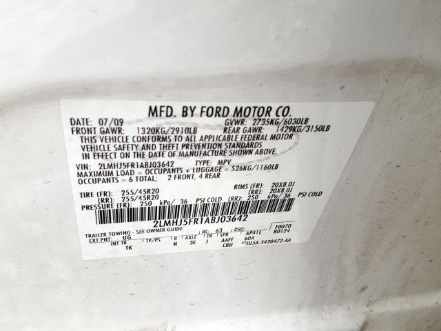 2010 LINCOLN MKT 2LMHJ5FR1ABJ03642