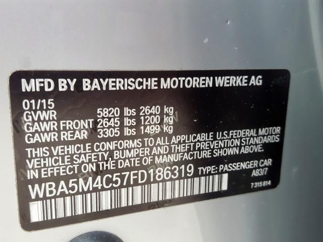 2015 BMW 535 XIGT WBA5M4C57FD186319