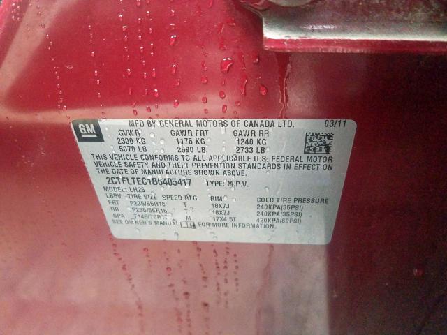 2011 GMC TERRAIN SL 2CTFLTEC1B6405417