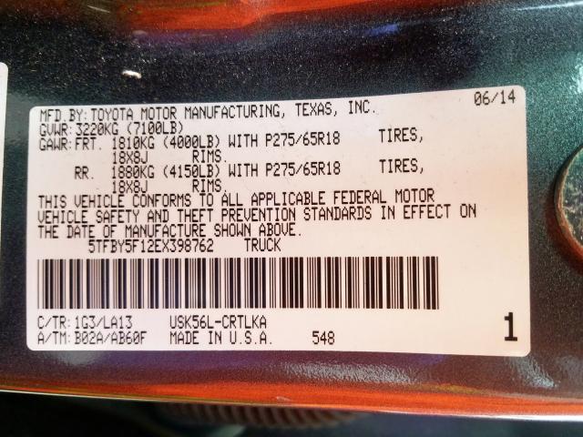 2014 TOYOTA TUNDRA DOU 5TFBY5F12EX398762