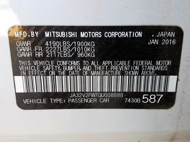 2016 MITSUBISHI LANCER ES JA32V2FW7GU008888