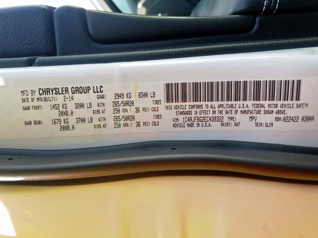 2014 JEEP GRAND CHER 1C4RJFBG2EC439322