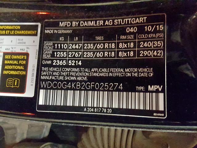 2016 MERCEDES-BENZ GLC 300 4M WDC0G4KB2GF025274