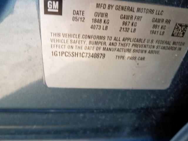 2012 CHEVROLET CRUZE LS 1G1PC5SH1C7340879