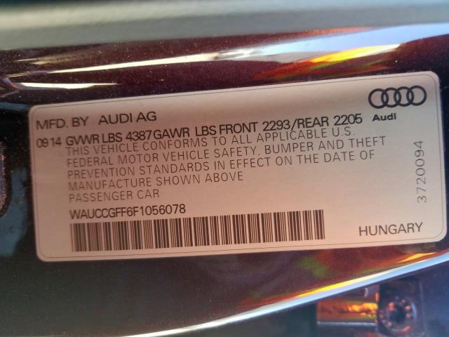 2015 AUDI A3 PREMIUM WAUCCGFF6F1056078