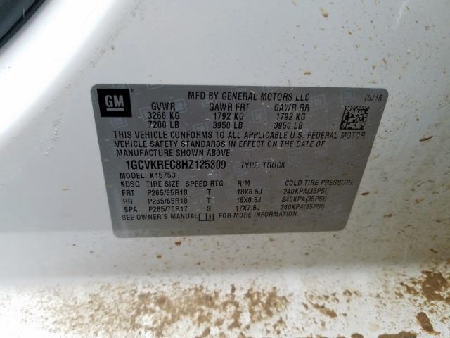 2017 CHEVROLET SILVERADO 1GCVKREC8HZ125309