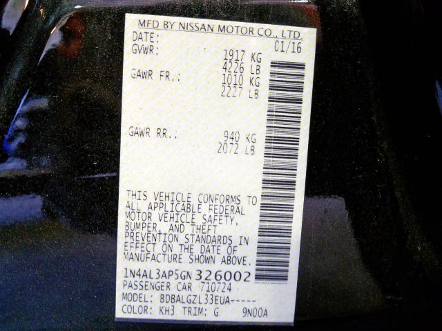 2016 NISSAN ALTIMA 2.5 1N4AL3AP5GN326002