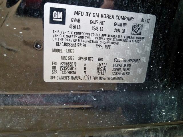 2017 BUICK ENCORE PRE KL4CJBSB3HB197129
