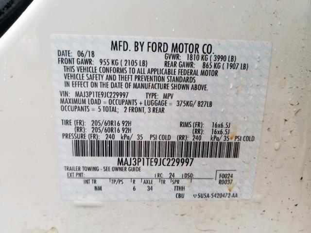 2018 FORD ECOSPORT S MAJ3P1TE9JC229997