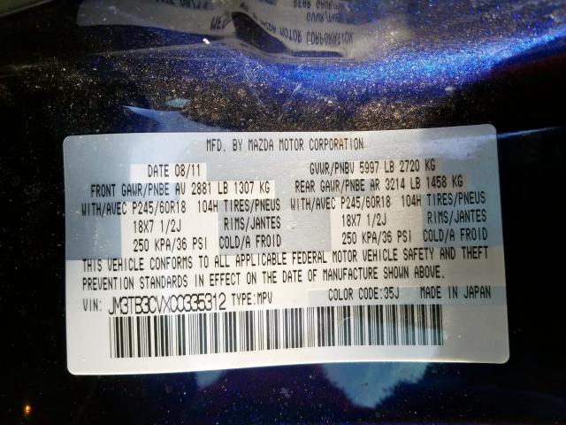 2012 MAZDA CX-9 JM3TB3CVXC0335312