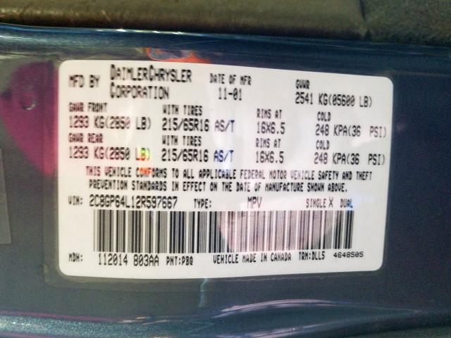 2002 CHRYSLER TOWN & COU #3304590444