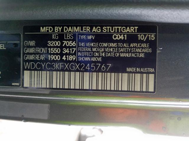 VIN WDCYC3KFXGX245767 2016 Mercedes-Benz G-Class, 550 no.10