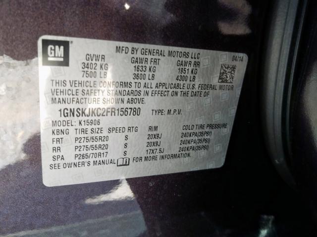 2015 CHEVROLET SUBURBAN K 1GNSKJKC2FR156780