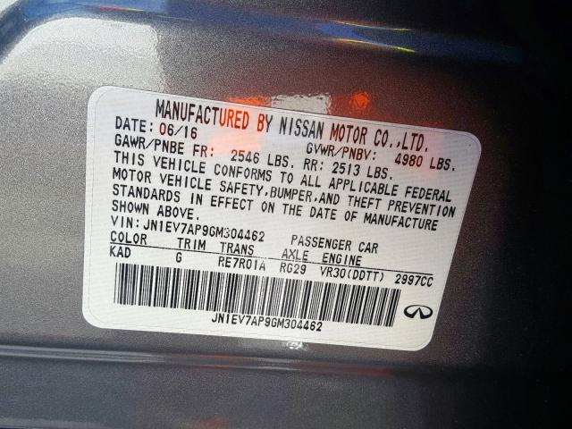 2016 INFINITI Q50 PREMIU JN1EV7AP9GM304462