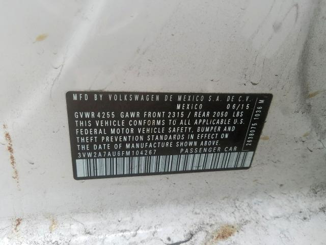 3VW2A7AU6FM104267 Volkswagen Golf 2015. Фото: 9
