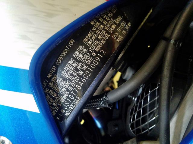 2012 SUZUKI GSX-R1000 JS1GT78A6C2100912
