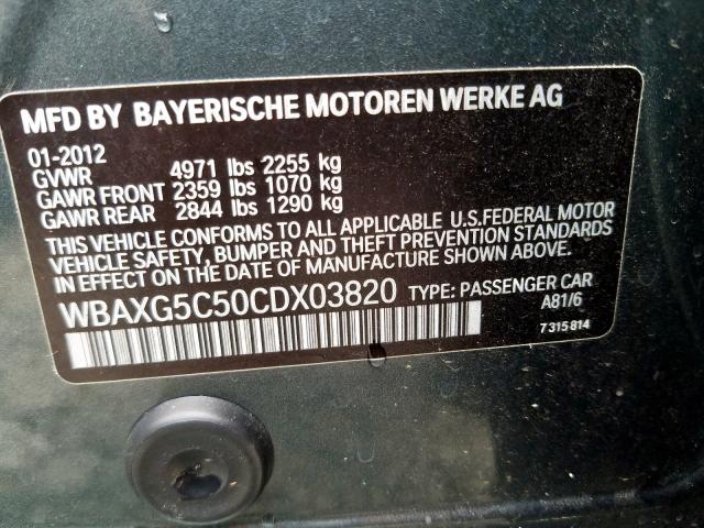 2012 BMW 528 I WBAXG5C50CDX03820