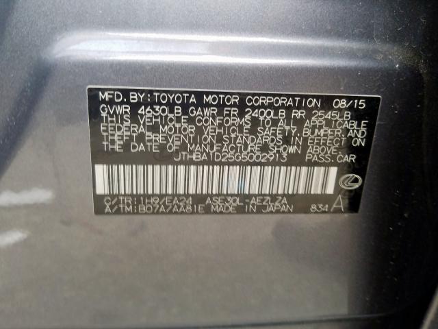 2016 LEXUS IS 200T JTHBA1D25G5002913