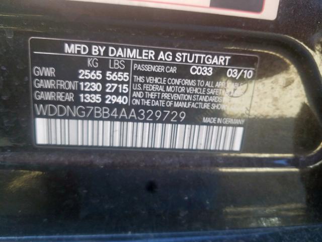 2010 MERCEDES-BENZ S 550 WDDNG7BB4AA329729