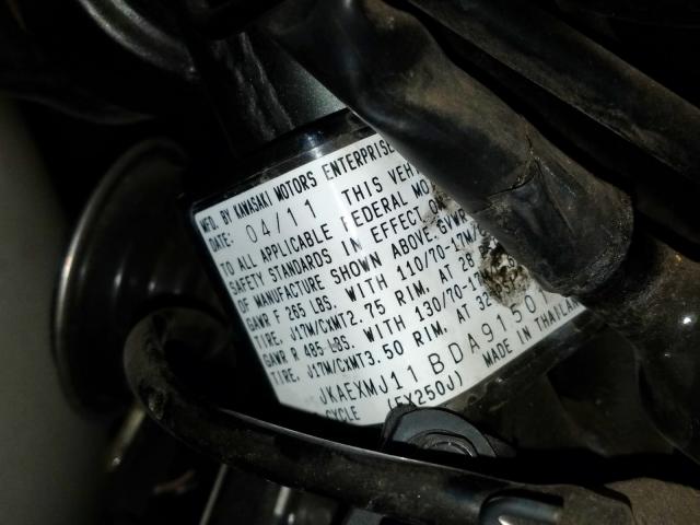 2011 KAWASAKI EX250 J JKAEXMJ11BDA91501