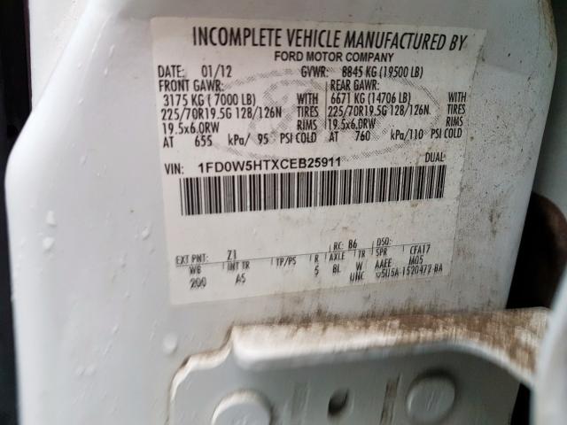2012 FORD F550 SUPER DUTY, 1FD0W5HTXCEB25911 - 10