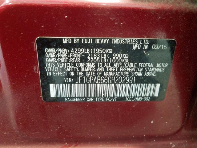 2016 SUBARU IMPREZA PR JF1GPAB66GH202991