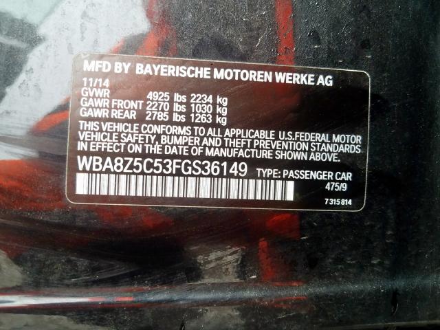 2015 BMW 328 XIGT S WBA8Z5C53FGS36149