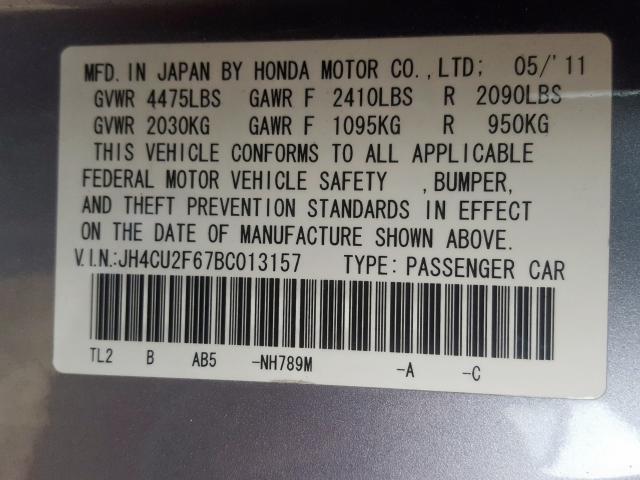 2011 ACURA TSX JH4CU2F67BC013157