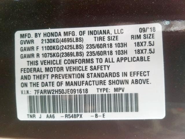 2018 HONDA CR-V EX 7FARW2H50JE091618