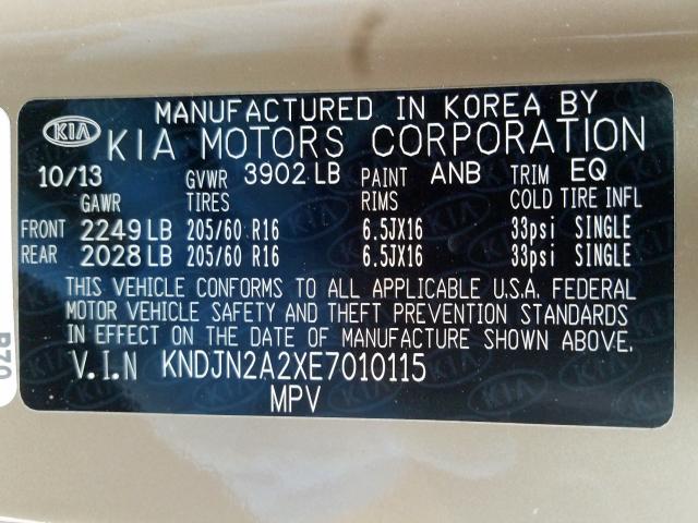 2014 KIA SOUL KNDJN2A2XE7010115