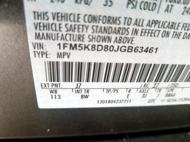 2018 FORD EXPLORER X 1FM5K8D80JGB63461