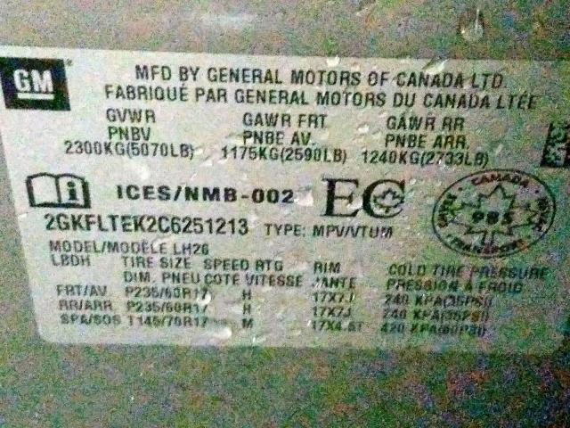 2012 GMC TERRAIN SL 2GKFLTEK2C6251213