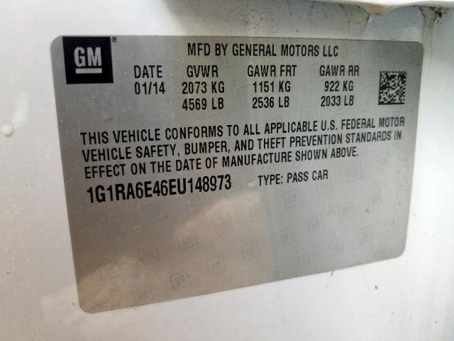 VIN 1G1RA6E46EU148973 2014 Chevrolet Volt no.10