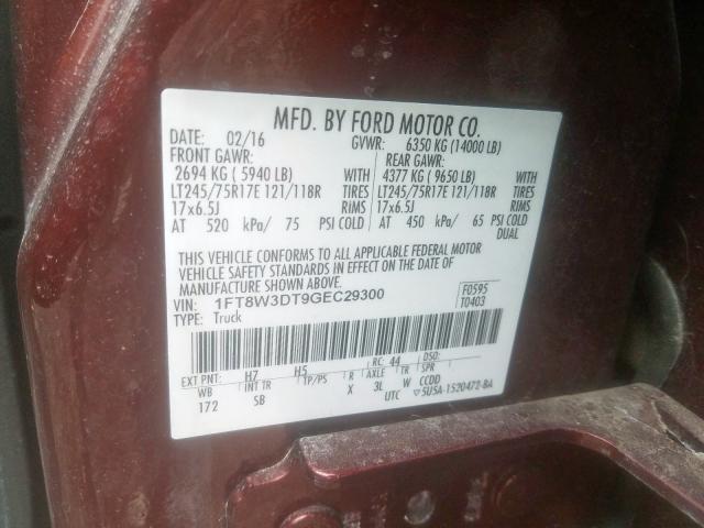 2016 FORD F-350 1FT8W3DT9GEC29300