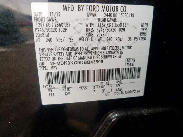 2013 FORD EDGE LIMIT 2FMDK3KC9DBB43596