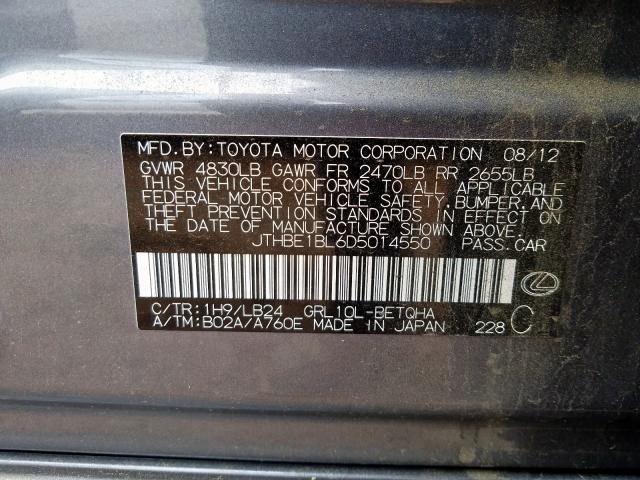 2013 LEXUS GS 350 JTHBE1BL6D5014550