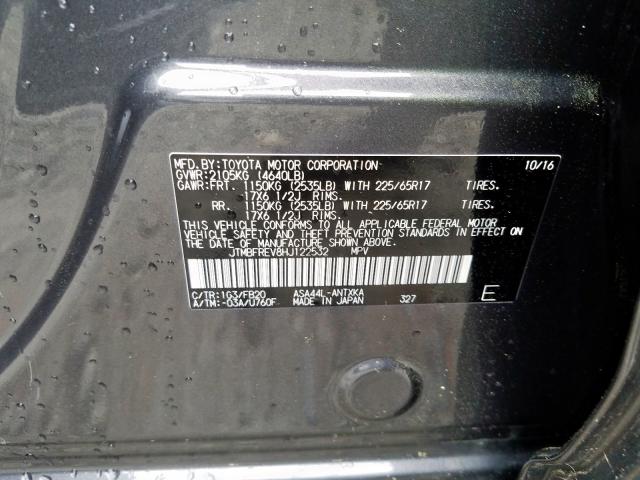 2017 TOYOTA RAV4 LE JTMBFREV8HJ122532