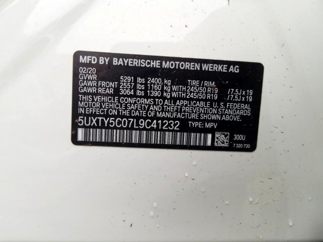 2020 BMW X3 XDRIVE3 5UXTY5C07L9C41232